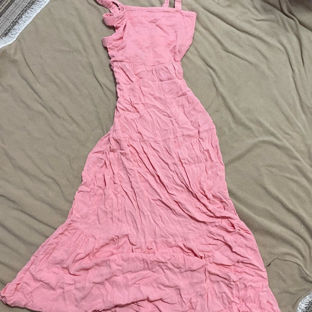 forever 21 summery pink open back maxi dress